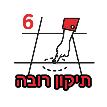אילוסטרציה של אצבע מחליקה רובה במישק עם הכיתוב 6. תיקון רובה